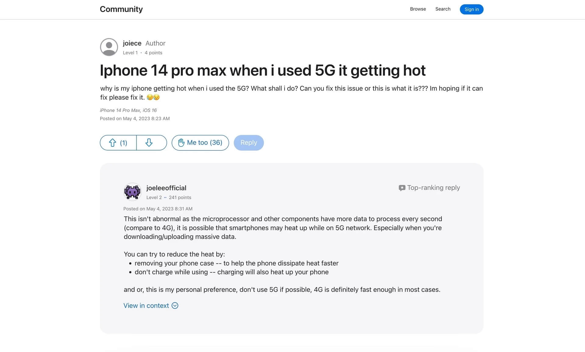 Người Dùng Iphone Phản ánh Tình Trạng Quá Nhiệt Khi Dùng 5g Trên Diễn đàn Hỗ Trợ Của Apple
