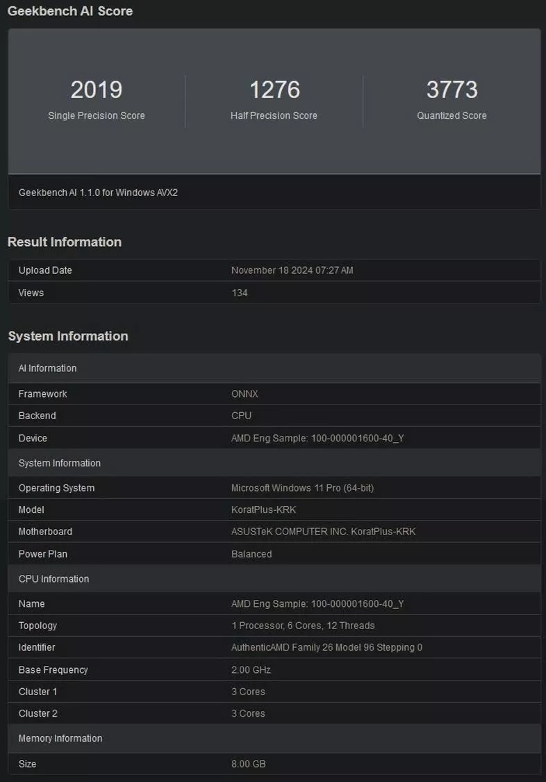 Apu Krakkan Point Giá Rẻ Của Amd Lõi Zen 5 Xuất Hiện Trên Geekbench
