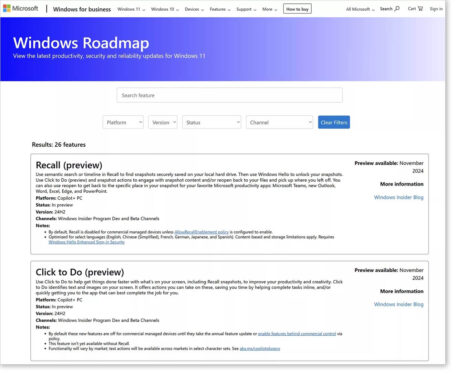 Microsoft ra mắt trang theo dõi tính năng Windows – Giải pháp tiện lợi cho người dùng