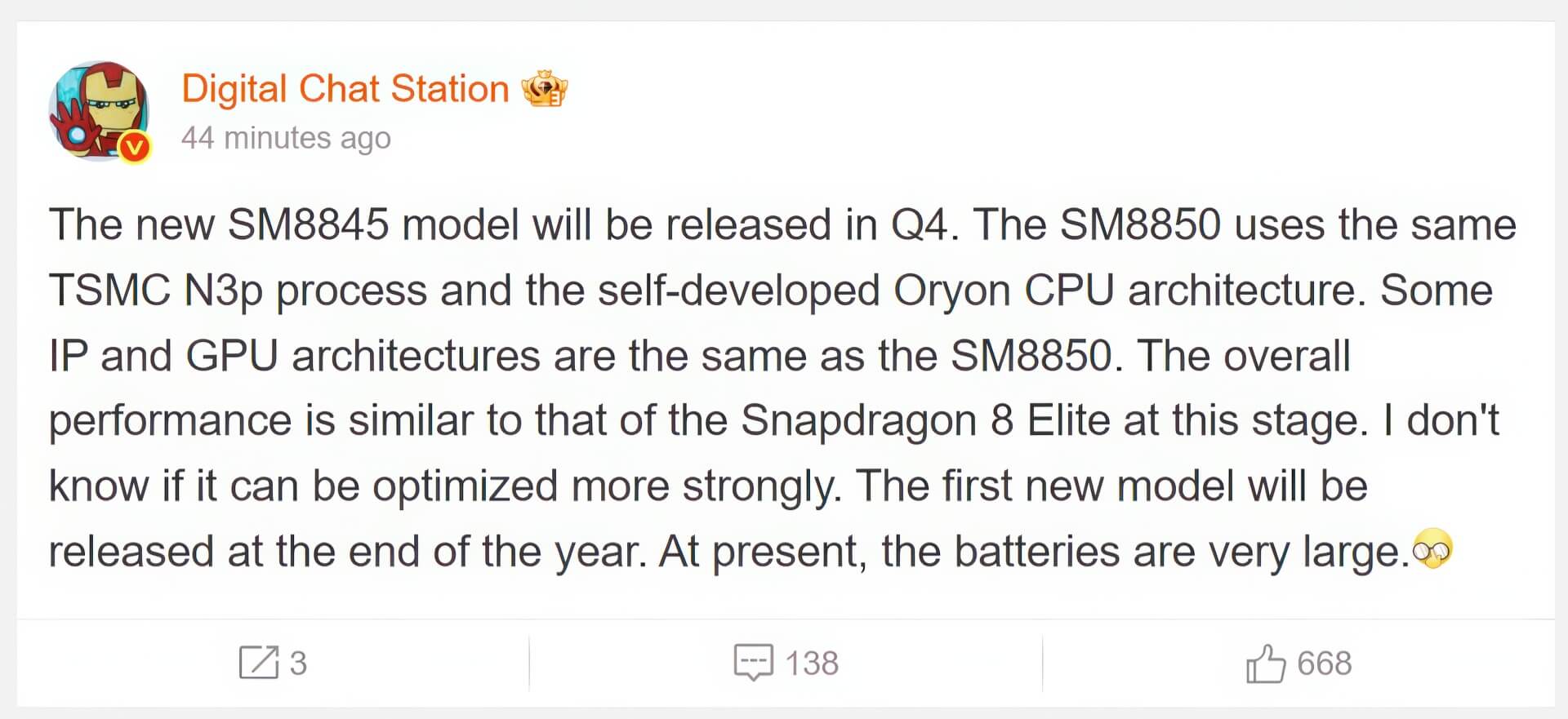 Qualcomm Sm8845 Snapdragon 8s Gen 5 Dùng 3nm Tsmc, Oryon, Hiệu Năng Gần Bằng Snapdragon 8 Elite