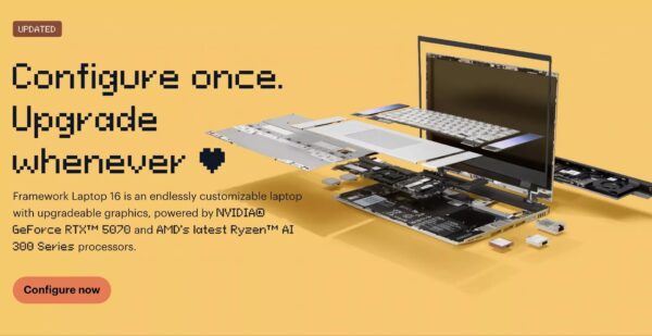 Framework Laptop 16 (2025) – Laptop mô-đun với GPU RTX 5070 và Ryzen AI