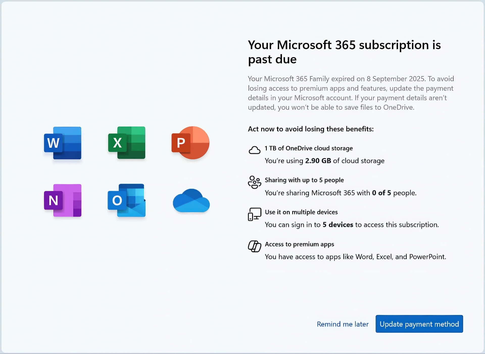 Microsoft 365: "Quảng cáo” đầy màn hình khi hết hạn
