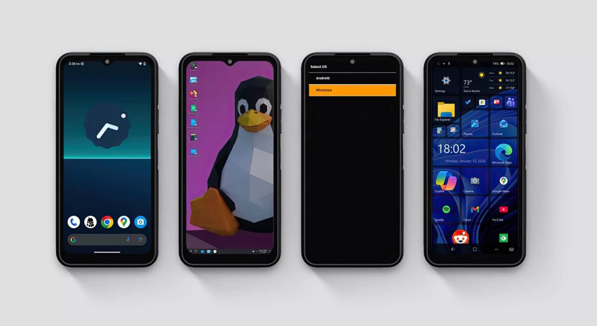 Mẫu Smartphone chạy cùng lúc Android, Linux và Windows 11
