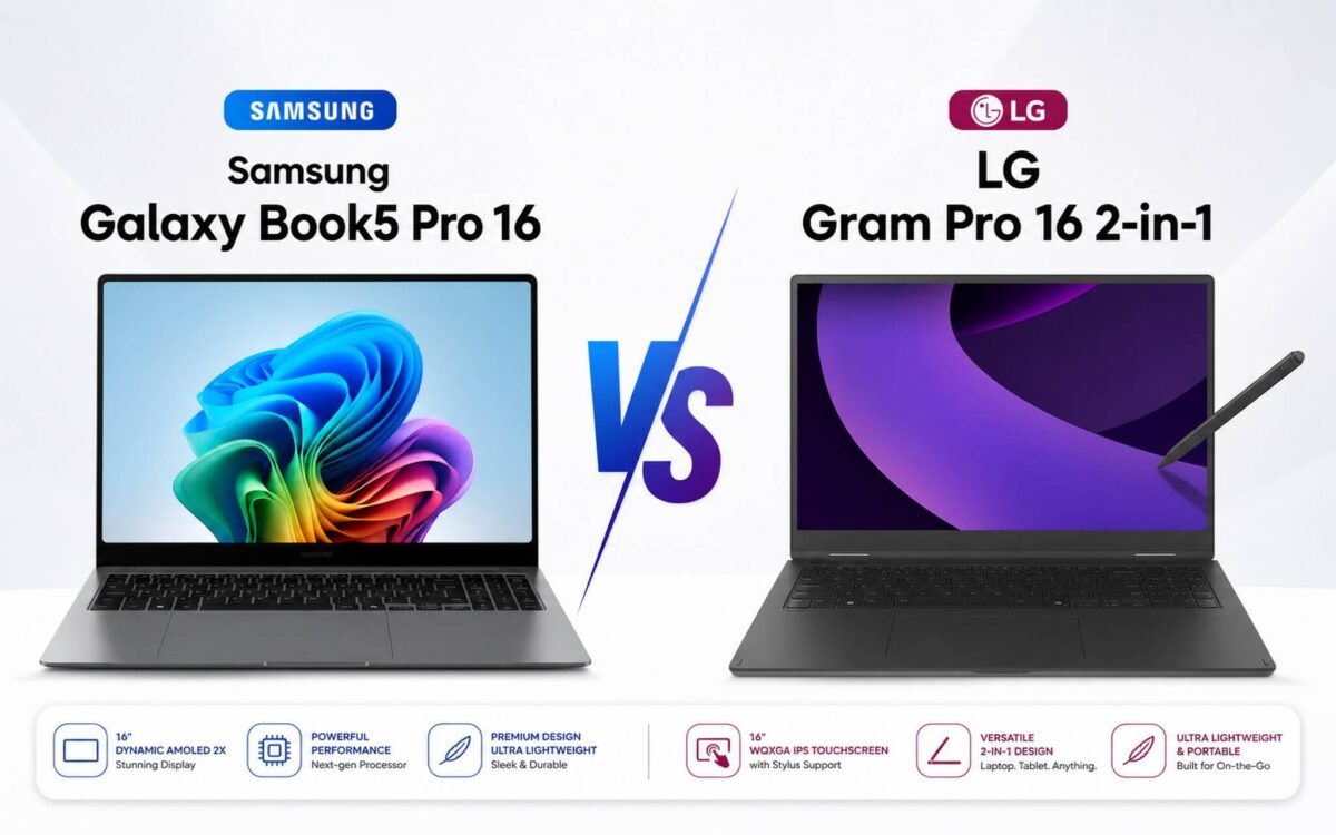Samsung Galaxy Book5 Pro 16 và LG Gram Pro 16 2-in-1