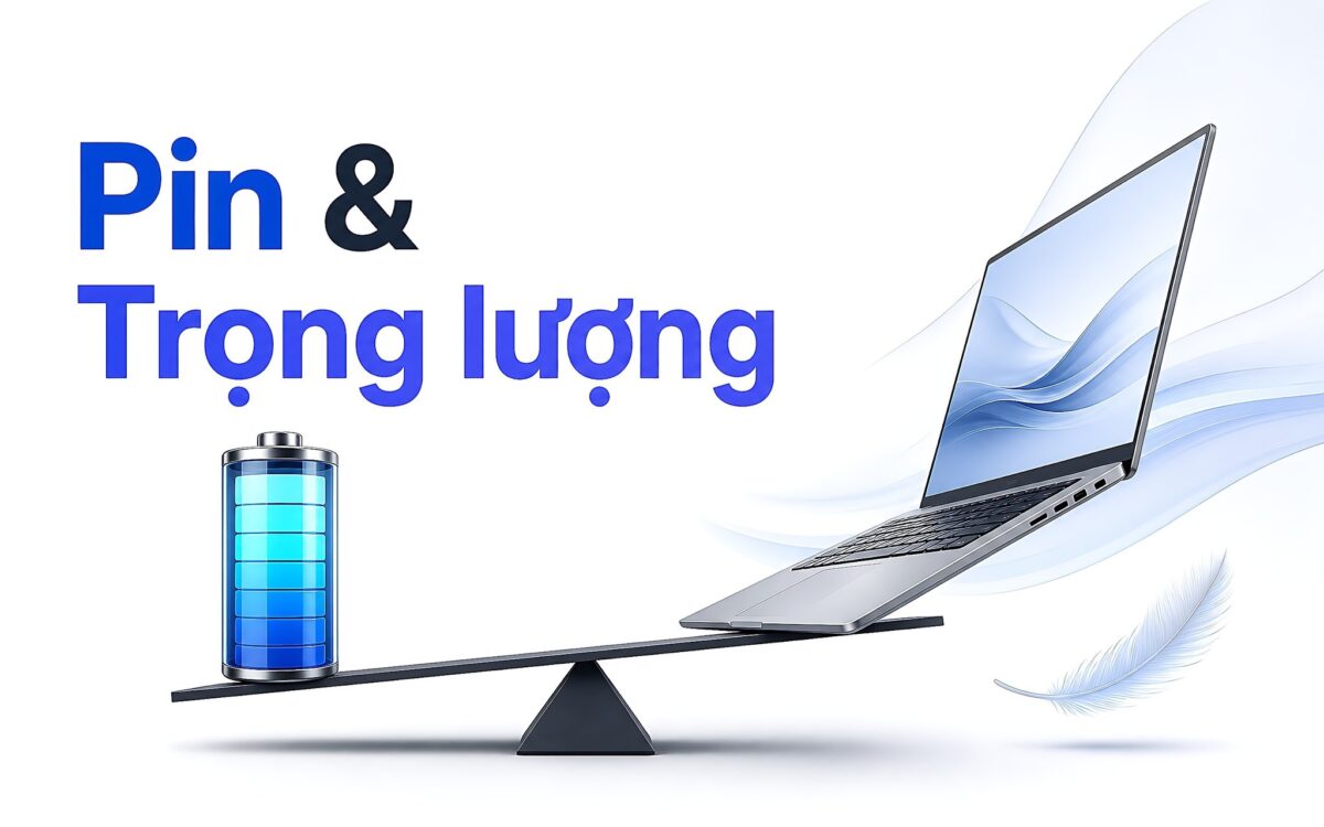 Bài toán laptop mỏng nhẹ: Cân nặng không quyết định thời lượng pin