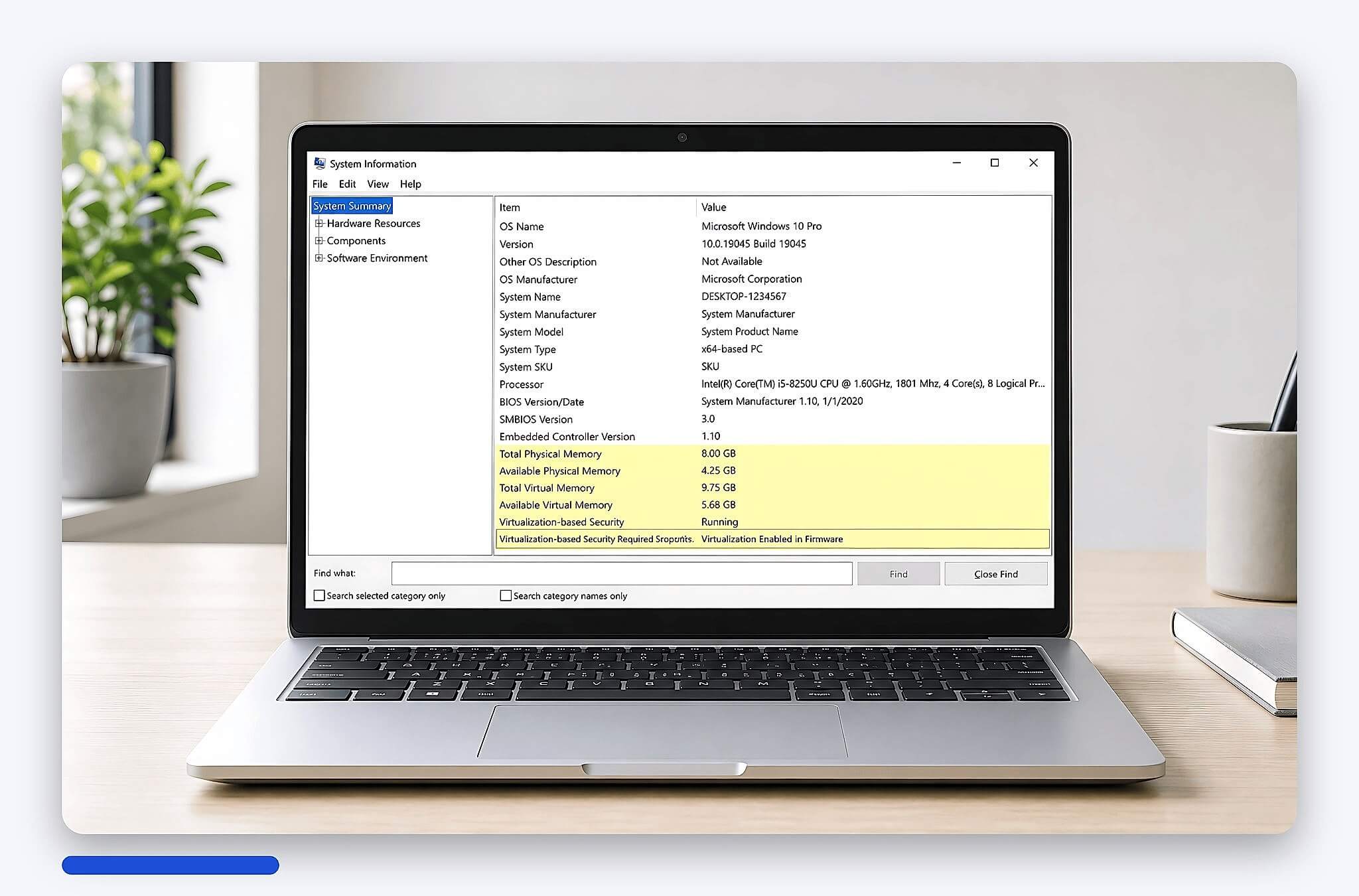 Kiểm tra trạng thái ảo hóa trong System Information trước khi bật Windows Sandbox Kiểm tra trạng thái ảo hóa trong System Information trước khi bật Windows Sandbox