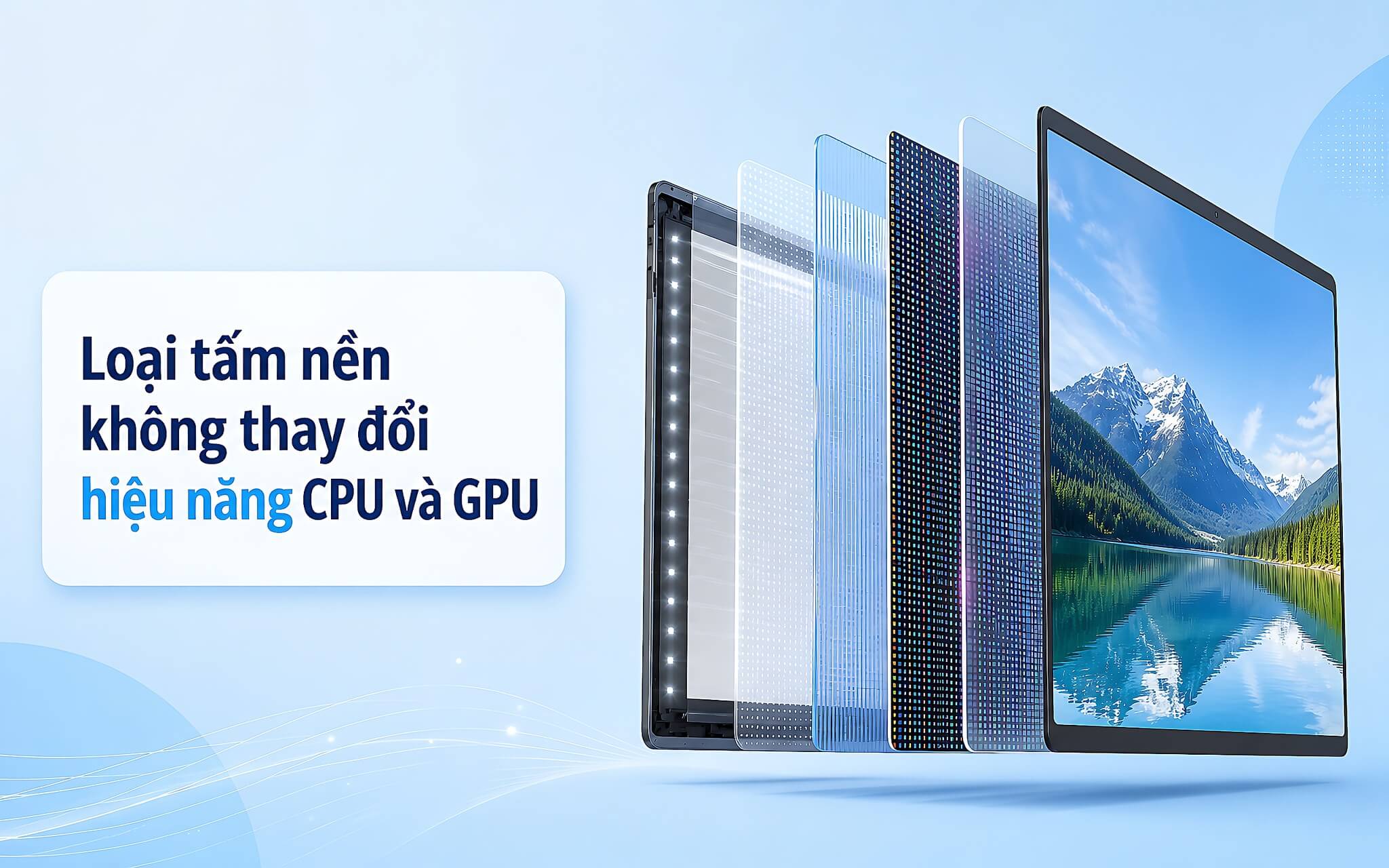 Loại tấm nền không thay đổi hiệu năng CPU và GPU của laptop