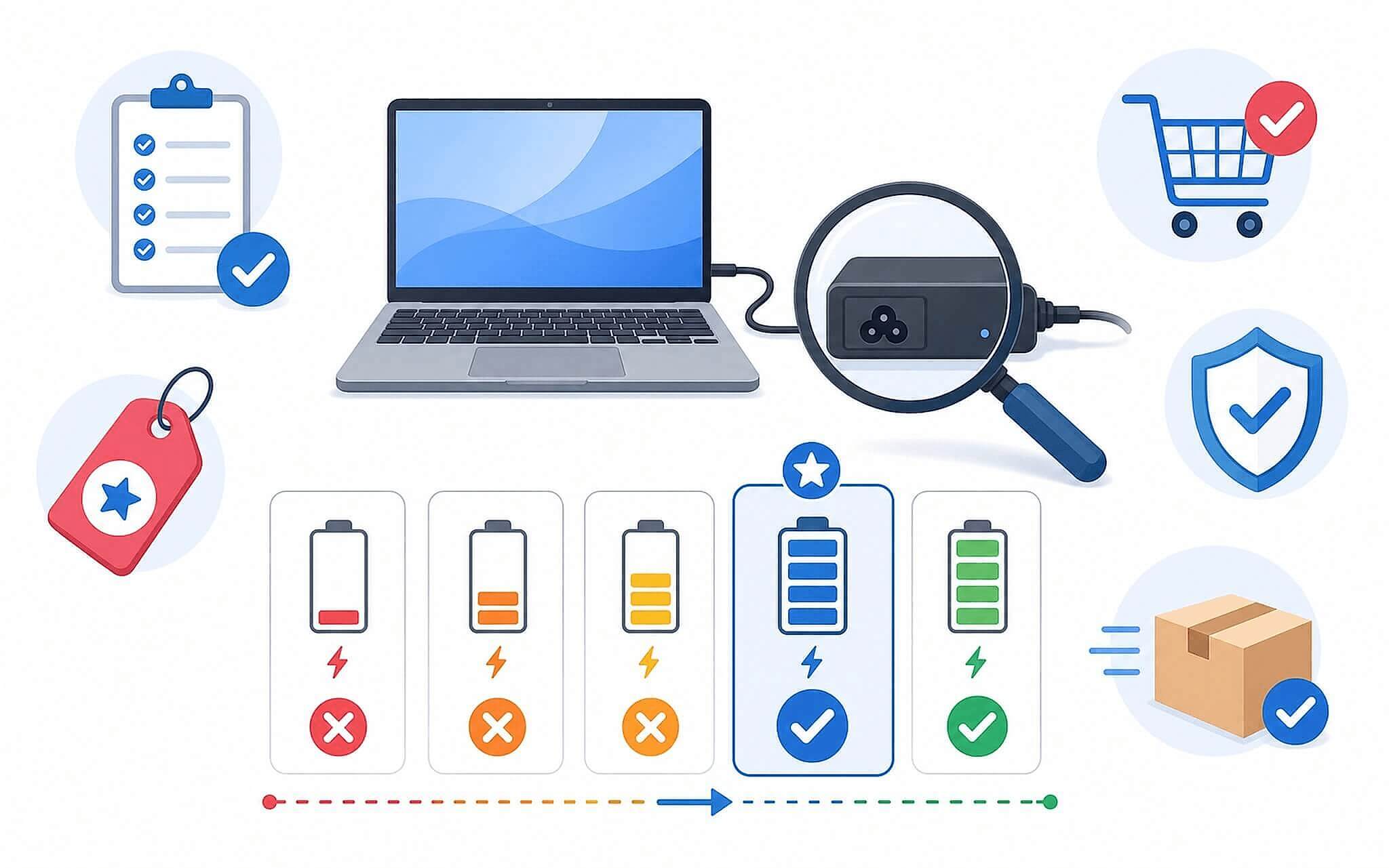 Công suất sạc quyết định hiệu năng của phụ kiện laptop