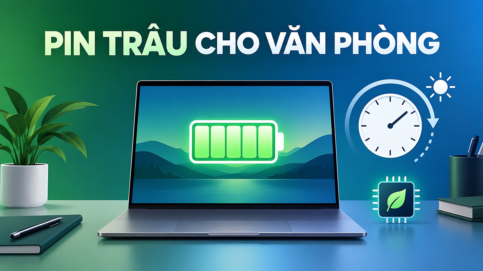 Laptop pin trâu cho văn phòng dùng cả ngày không cần sạc