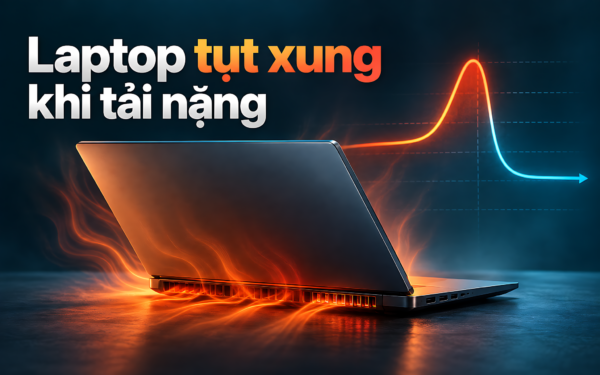 Laptop tụt xung khi tải nặng – Cách đo nhiệt và giữ hiệu năng thực tế