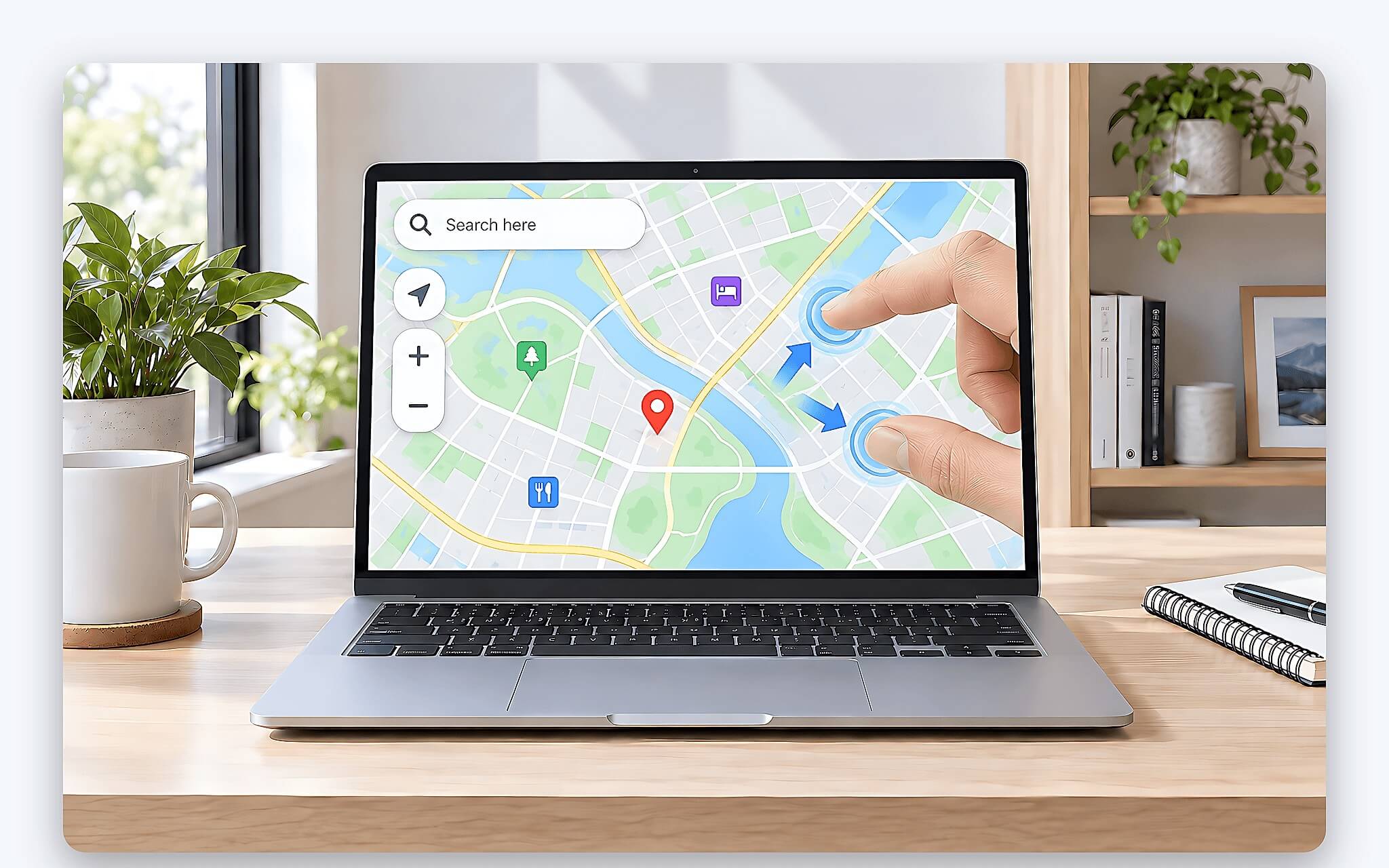 Thao tác chạm và vuốt trực tiếp trên màn hình cảm ứng của laptop