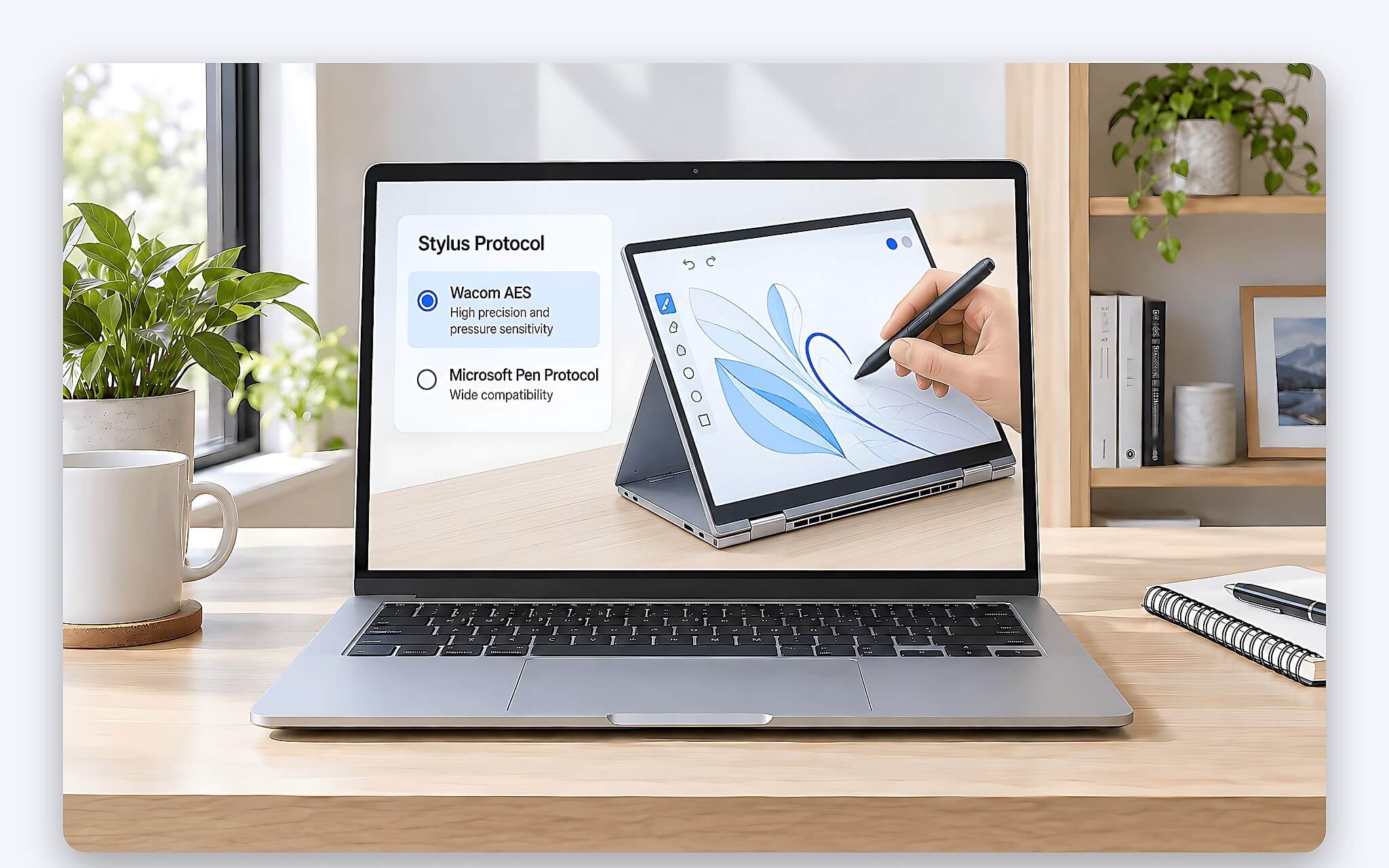 Bút cảm ứng ghi chú và vẽ trực tiếp trên màn hình cảm ứng laptop