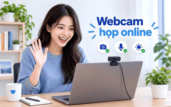 Webcam laptop cho họp trực tuyến – cách chỉnh hình ảnh và âm thanh