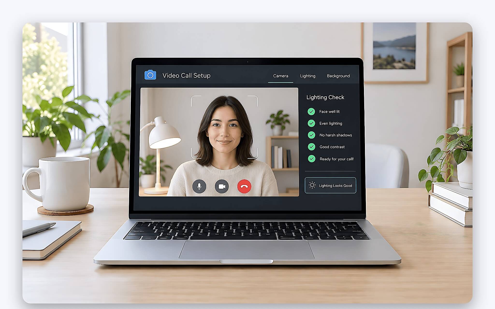 Bố trí ánh sáng và góc đặt laptop sao cho hợp lý