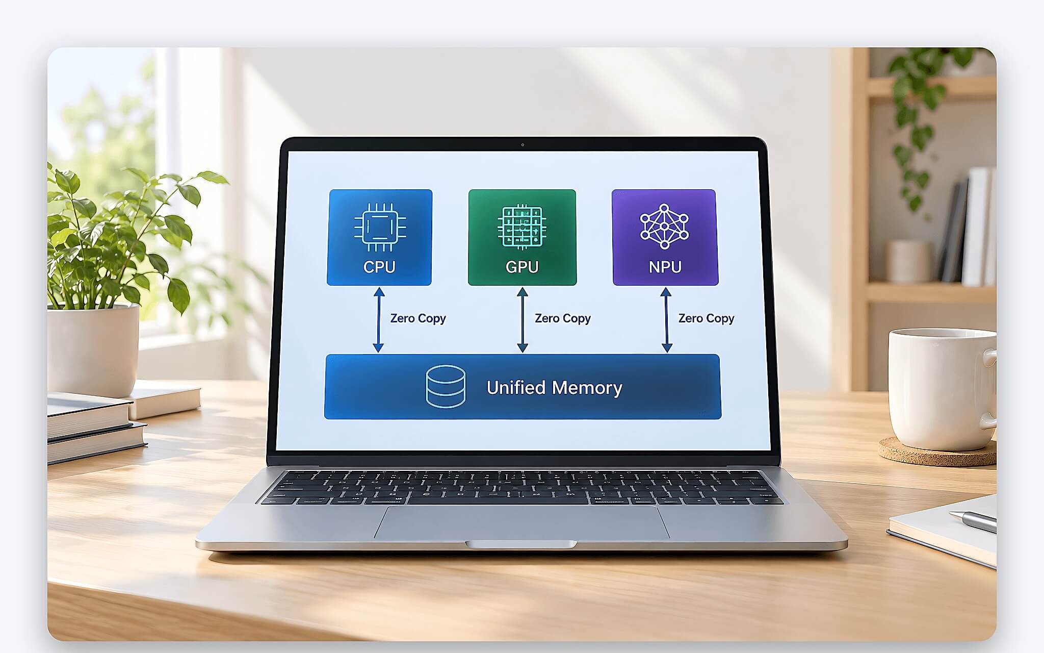 Bộ nhớ thống nhất cho CPU và GPU dùng chung RAM vật lý