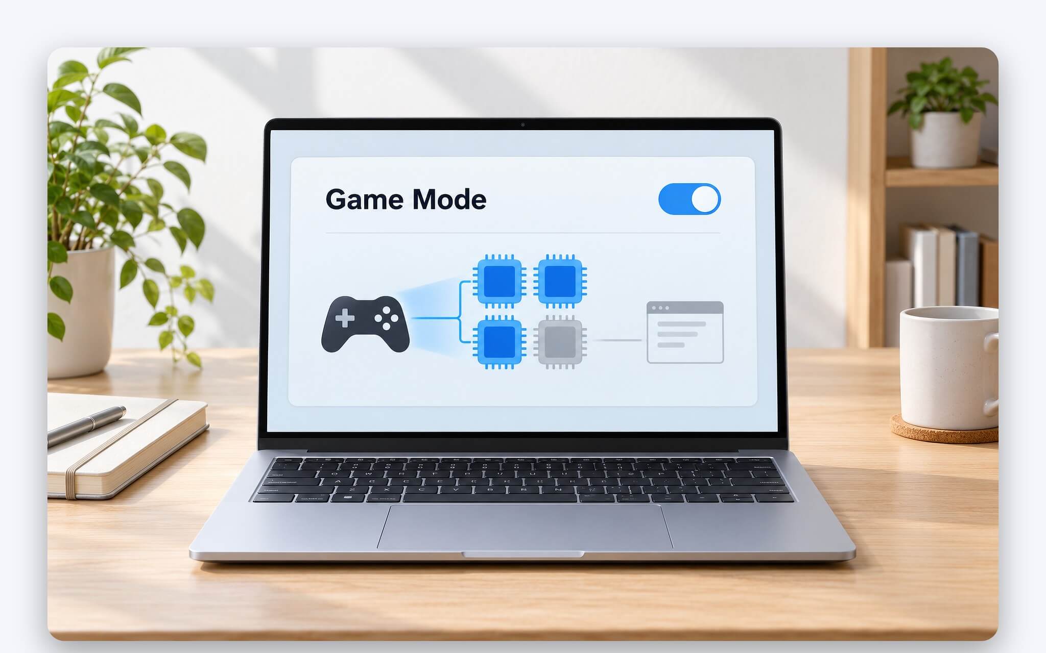 Game Mode trên Windows 11 ưu tiên CPU và GPU cho cửa sổ game đang chạy trên laptop