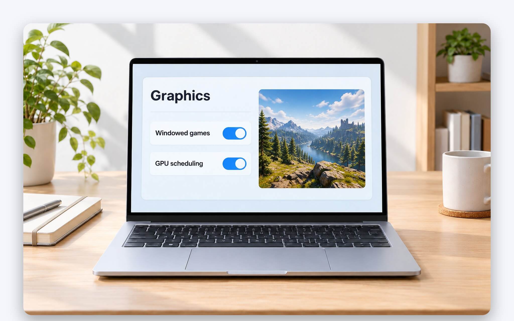 Trang Đồ họa trong Windows 11 chứa thiết lập cho game chạy cửa sổ và lên lịch GPU